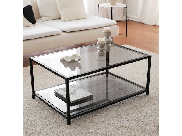 Astro salontafel | metalen frame | fume, zwart - afbeelding 5 van  9