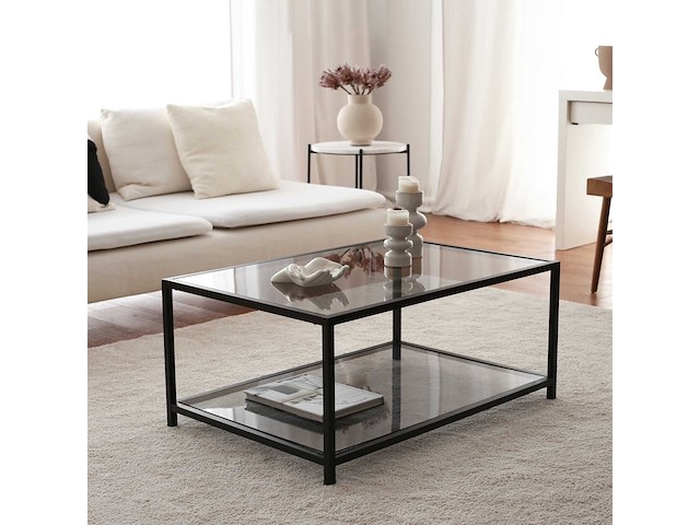Astro salontafel | metalen frame | fume, zwart - afbeelding 1 van  9