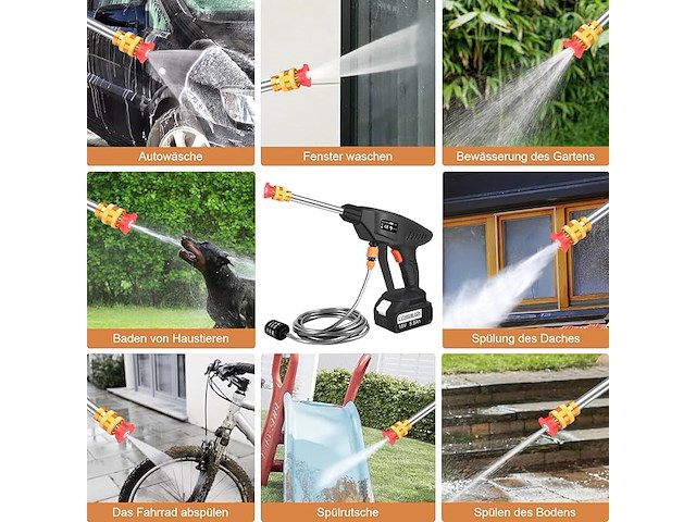 Asuncell accu-hogedrukreiniger met 2 x 5500 mah accu's - afbeelding 4 van  4