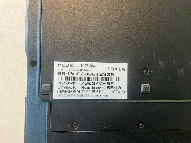 Asus m70v laptop - afbeelding 7 van  10