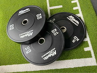 Athletic performance bumperplates 100kg 2x20;2x15;2x10kg;2x5kg krachtstation - afbeelding 2 van  3