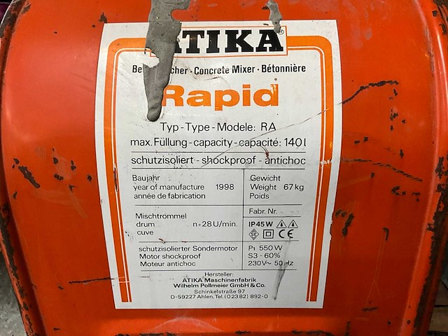Atika rapid ra betonmolen - afbeelding 2 van  3