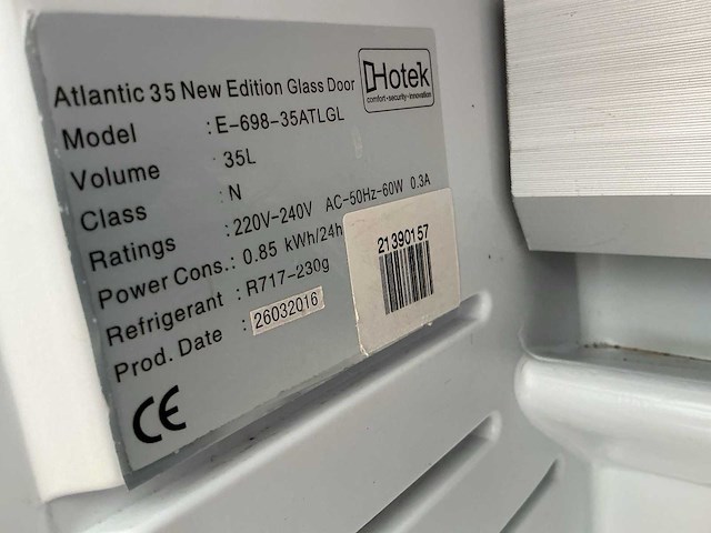 Atlantic 35 e-698-35 atlgl mini barkoeling met glazen deur - afbeelding 3 van  3