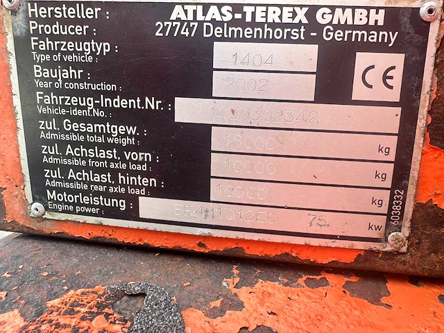 Atlas - 2002 - 1404m - mobiele graafmachine - afbeelding 37 van  37
