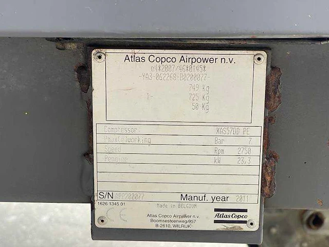 Atlas copco - xas 57 dd - n - mobiele compressor - afbeelding 14 van  16