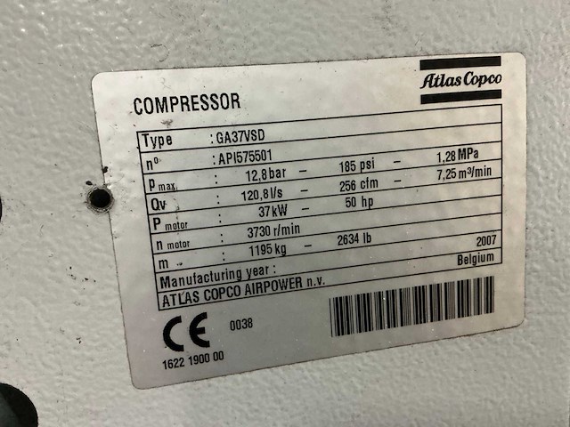 Atlas copco ga37vsd luchtcompressor - afbeelding 6 van  6