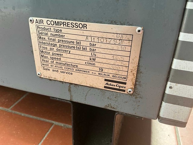 Atlas copco ga7 luchtcompressor - afbeelding 11 van  12