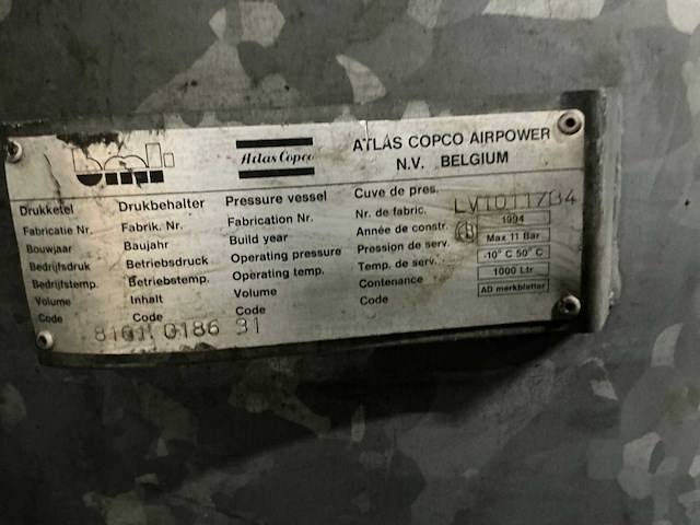 Atlas copco gegalvaniseerde buffertank - afbeelding 3 van  4