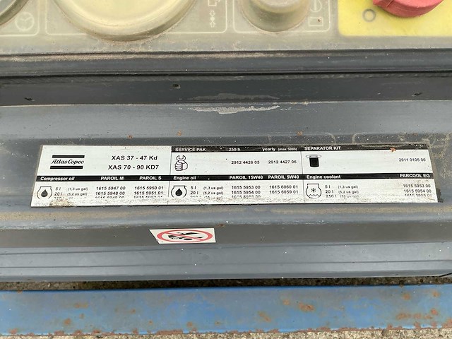 Atlas-copco xas37-47kd luchtcompressor - afbeelding 6 van  6