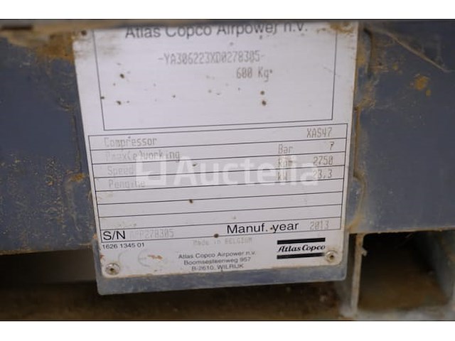Atlas copco xas47 chassiscompressor - afbeelding 2 van  10