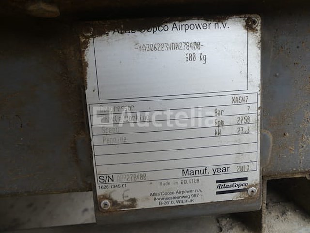 Atlas copco xas47 chassiscompressor - afbeelding 7 van  10