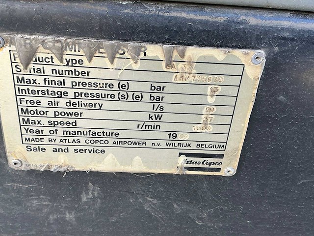 Atlascopco luchtcompressor - afbeelding 5 van  5