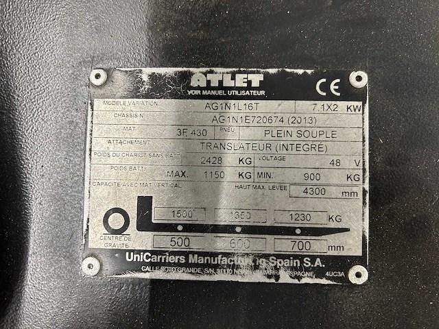 Atlet - 2013 - vorkheftruck - afbeelding 5 van  9