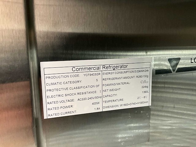 Atosa 1390l gekoeld aanrechtdisplay - afbeelding 8 van  14