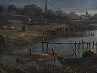 Attrib. to aert i van der neer (1603/04-1677), ferry boat by moonlight, oil on panel 33 x 41.5 cm. (12.99 x 16.33 in.), frame: 48 x 56.5 cm. (18.89 x 22.23 in.) - afbeelding 5 van  5