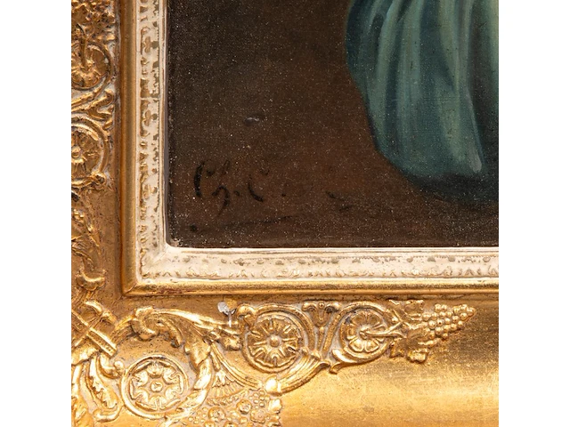 Attrib. to charles chaplin (1825-1891), a young girl holding a bird's nest with chicks, oil on canvas 65 x 55 cm. (25.58 x 21.64 in.), frame: 80 x 70 cm. (31 1/2 x 27.55 in.) - afbeelding 4 van  5