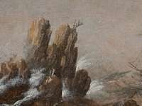 Attrib. to cornelis verbeeck (1590-1633), two-masted ship off a rocky coast, oil on oak 26 x 44 cm. (10.24 x 17.32 in.), frame: 37 x 55 cm. (14.57 x 21.64 in.) - afbeelding 4 van  6