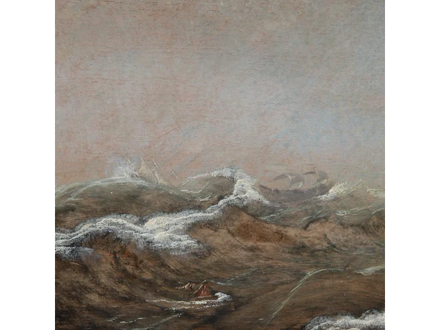 Attrib. to cornelis verbeeck (1590-1633), two-masted ship off a rocky coast, oil on oak 26 x 44 cm. (10.24 x 17.32 in.), frame: 37 x 55 cm. (14.57 x 21.64 in.) - afbeelding 6 van  6