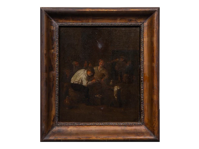 Attrib. to egbert i van heemskerck (1634/35-1704), drinkers in an inn, oil on canvas 26 x 21.5 cm. (10.24 x 8.46 in.), frame: 33 x 29 cm. (12.99 x 11.41 in.) - afbeelding 2 van  4
