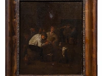 Attrib. to egbert i van heemskerck (1634/35-1704), drinkers in an inn, oil on canvas 26 x 21.5 cm. (10.24 x 8.46 in.), frame: 33 x 29 cm. (12.99 x 11.41 in.) - afbeelding 2 van  4