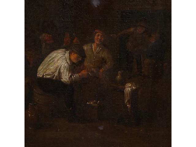 Attrib. to egbert i van heemskerck (1634/35-1704), drinkers in an inn, oil on canvas 26 x 21.5 cm. (10.24 x 8.46 in.), frame: 33 x 29 cm. (12.99 x 11.41 in.) - afbeelding 4 van  4
