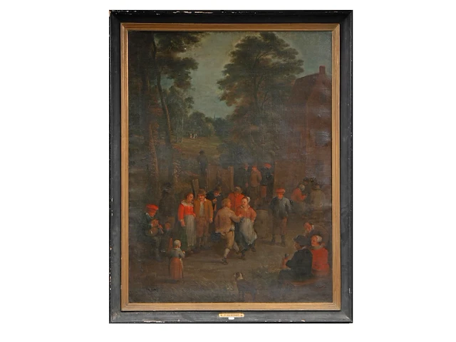 Attrib. to philipp de hondt (1683-1741), flemish village feast, ca. 1700, oil on canvas 124 x 94 cm. (48.82 x 37.00 in.), frame: 140 x 110 cm. (55.11 x 43.31 in.) - afbeelding 2 van  7