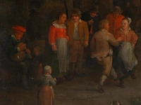 Attrib. to philipp de hondt (1683-1741), flemish village feast, ca. 1700, oil on canvas 124 x 94 cm. (48.82 x 37.00 in.), frame: 140 x 110 cm. (55.11 x 43.31 in.) - afbeelding 5 van  7