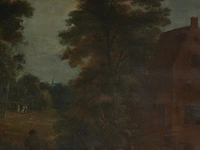 Attrib. to philipp de hondt (1683-1741), flemish village feast, ca. 1700, oil on canvas 124 x 94 cm. (48.82 x 37.00 in.), frame: 140 x 110 cm. (55.11 x 43.31 in.) - afbeelding 6 van  7