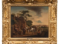 Attrib. to philips wouwermans (1619-1668), travellers near the inn, oil on canvas 46 x 56 cm. (18.1 x 22.0 in.), frame: 69 x 77 cm. (27.1 x 30.3 in.) - afbeelding 2 van  6