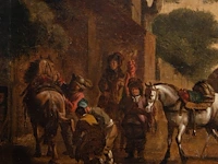 Attrib. to philips wouwermans (1619-1668), travellers near the inn, oil on canvas 46 x 56 cm. (18.1 x 22.0 in.), frame: 69 x 77 cm. (27.1 x 30.3 in.) - afbeelding 4 van  6