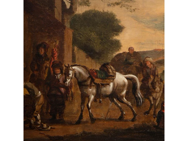 Attrib. to philips wouwermans (1619-1668), travellers near the inn, oil on canvas 46 x 56 cm. (18.1 x 22.0 in.), frame: 69 x 77 cm. (27.1 x 30.3 in.) - afbeelding 5 van  6