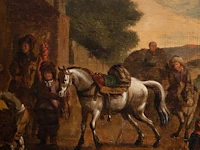 Attrib. to philips wouwermans (1619-1668), travellers near the inn, oil on canvas 46 x 56 cm. (18.1 x 22.0 in.), frame: 69 x 77 cm. (27.1 x 30.3 in.) - afbeelding 5 van  6