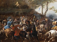 Attrib. to simon johannes van douw (c.1630-c.1680), battle scene between christians and ottomans, oil on oak, 57 x 83 cm. (22.44 x 32.67 in.), frame: 81 x 107 cm. (31.89 x 42.13 in.) - afbeelding 6 van  6