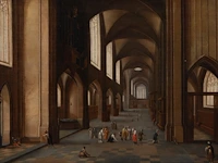 Attrib. to the studio of hendrik ii van steenwijk (1580-1640), christ and the adulteress in a church interior, oil on panel 51 x 71.5 cm. (20.07 x 28.14 in.), frame: 74 x 93 cm. (29.12 x 36.60 in.)