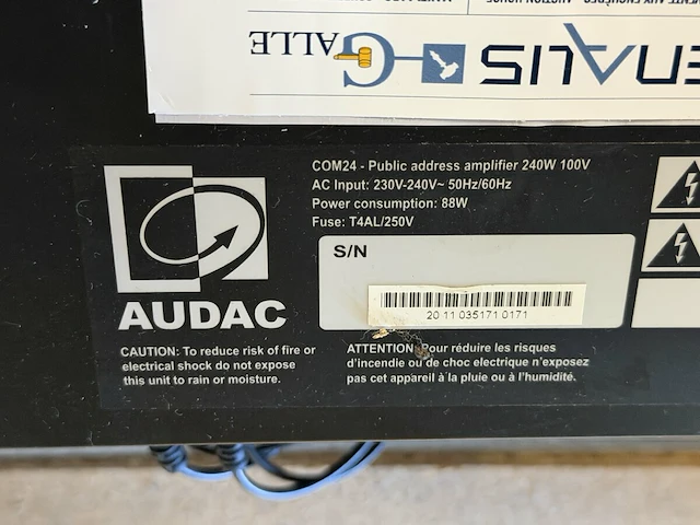 Audac amplifier - afbeelding 2 van  2