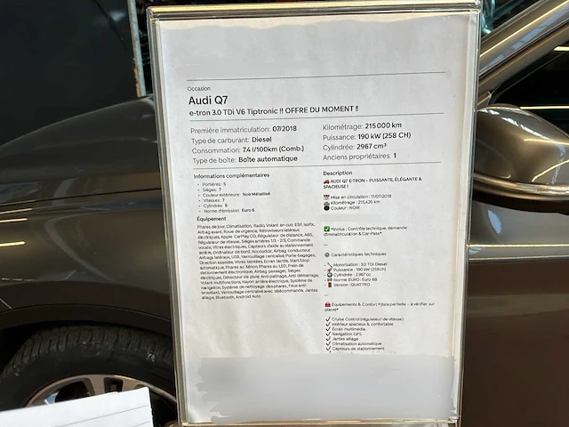 Audi e-tron 3.0 tdi v6 tiptronic quattro q7 2018 - afbeelding 55 van  60