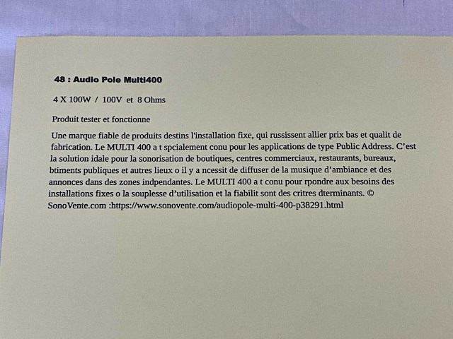 Audio pole multi 400 versterker - afbeelding 3 van  4