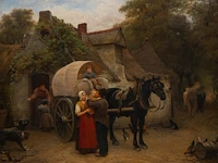 Auguste corkole (1822-1875), the departure of the carriage, 1862, oil on canvas 70 x 90 cm. (27.55 x 35.42 in.), frame: 92 x 112 cm. (36.21 x 44.09 in.)
