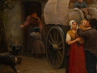 Auguste corkole (1822-1875), the departure of the carriage, 1862, oil on canvas 70 x 90 cm. (27.55 x 35.42 in.), frame: 92 x 112 cm. (36.21 x 44.09 in.) - afbeelding 6 van  6
