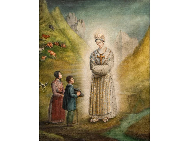 Auguste gaudry-vanhul (1781-1863), 'our lady of la salette', 1857, oil on canvas, 95 x 74 cm. (37.39 x 29.12 in.), frame: 102 x 81 cm. (40.15 x 31.89 in.) - afbeelding 1 van  7
