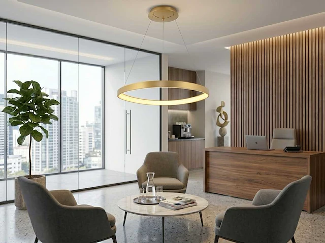 Auren design hanglamp goud 62cm 50w led cct 3 kleur & 3 stappen dimmen(1x) - afbeelding 2 van  6