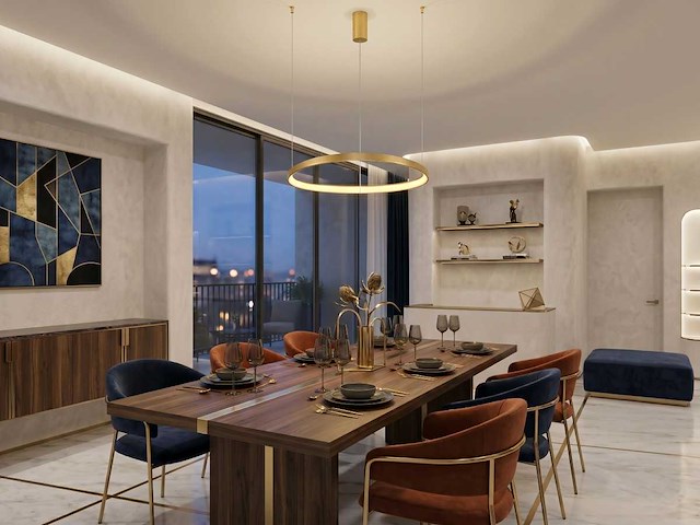 Auren design hanglamp goud 82cm 70w led cct 3 kleur & 3 stappen dimmen(1x) - afbeelding 4 van  6