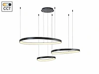 Auren design hanglamp zwart 42cm&62cm&82cm trio ring 160w led cct 3 kleur(1x) - afbeelding 2 van  6