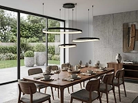Auren design hanglamp zwart 42cm&62cm&82cm trio ring 160w led cct 3 kleur(1x) - afbeelding 3 van  6
