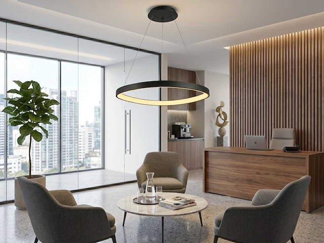 Auren design hanglamp zwart 62cm 50w led cct 3 kleur & 3 stappen dimmen(1x) - afbeelding 4 van  6