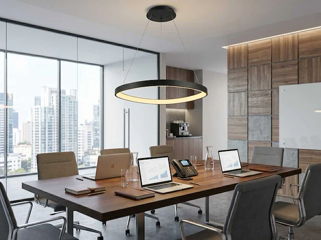 Auren design hanglamp zwart 62cm 50w led cct 3 kleur & 3 stappen dimmen(2x) - afbeelding 2 van  6
