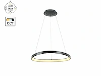 Auren design hanglamp zwart 62cm 50w led cct 3 kleur & 3 stappen dimmen(2x) - afbeelding 4 van  6