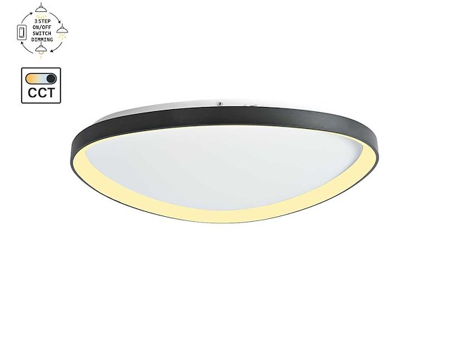 Auren design plafondlamp zwart 62cm 50w led cct 3 kleur & 3 stappen dimmen(1x) - afbeelding 1 van  4