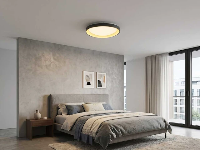 Auren design plafondlamp zwart 62cm 50w led cct 3 kleur & 3 stappen dimmen(1x) - afbeelding 2 van  6
