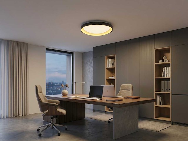 Auren design plafondlamp zwart 62cm 50w led cct 3 kleur & 3 stappen dimmen(2x) - afbeelding 2 van  6